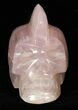 Polished Rose Quartz Crystal Skull With Mohawk #50700-1